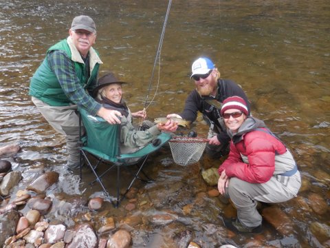 First Brown Trout to the net
